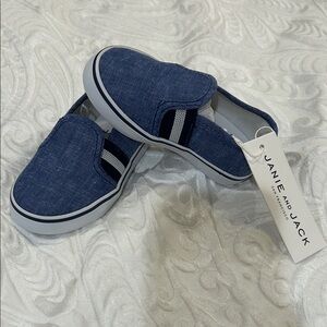 Janie and Jack Navy Kids Slip-On Sneakers